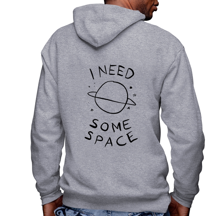 Blusa Moletom I Need Some Space Masculina com Capuz e Zíper - Mescla