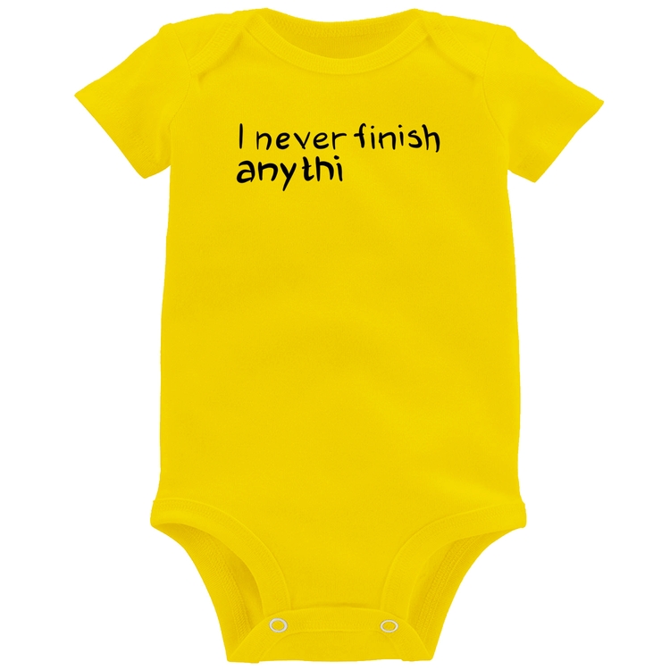 Body Bebê I Never Finish Anything - Amarelo