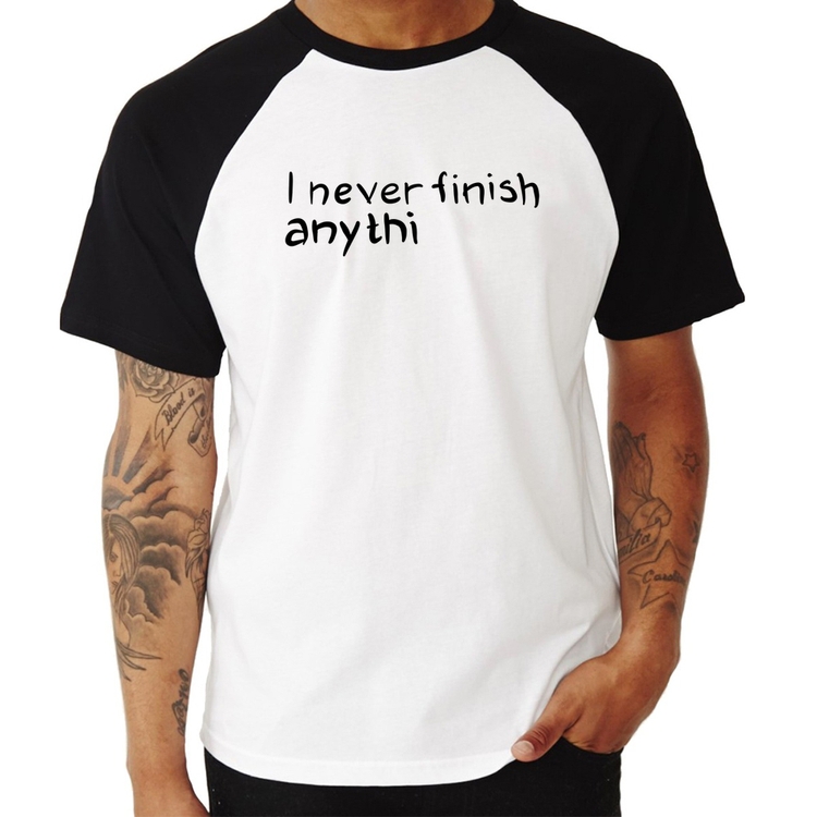 Camiseta Raglan I Never Finish Anything