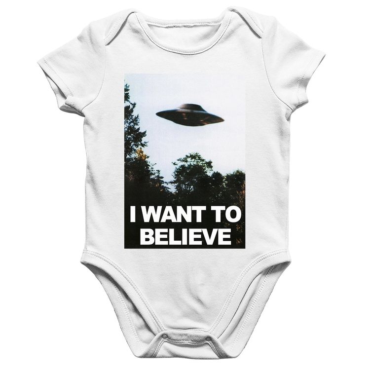 Body Bebê Algodão I Want To Believe - Branco