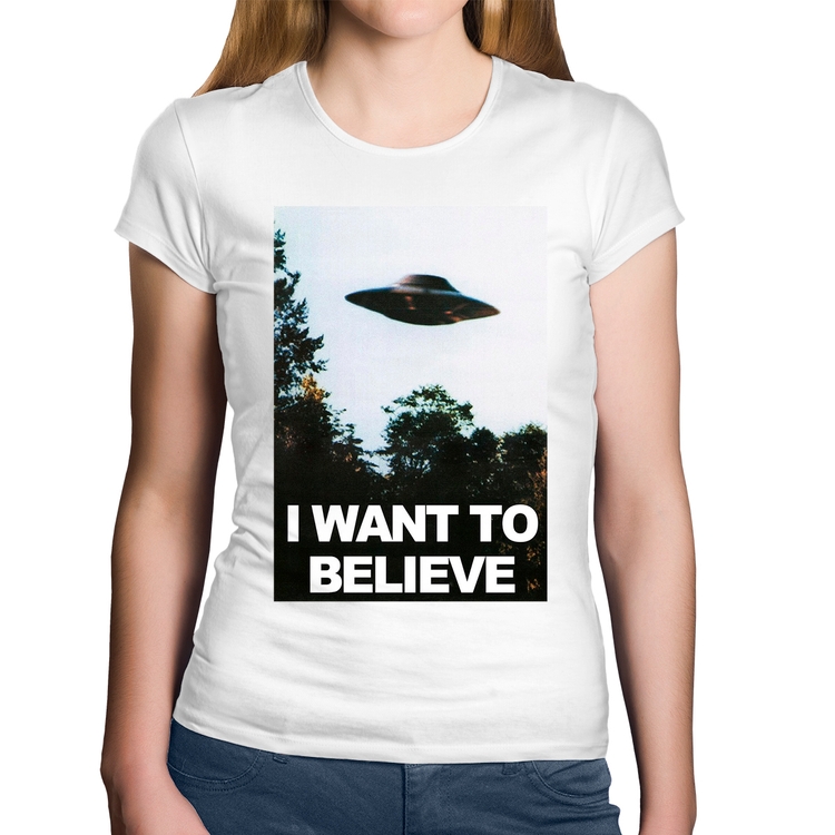 Baby Look Algodão I Want To Believe - Branca