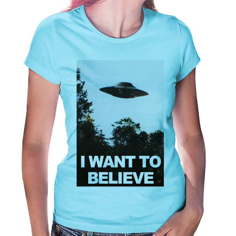 Baby Look I Want To Believe - Azul Bebê