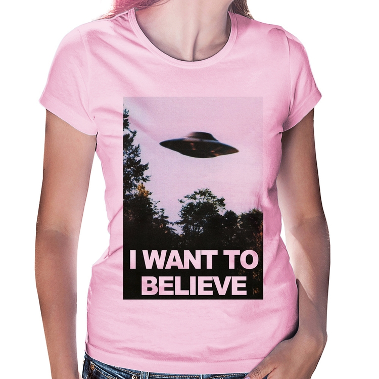 Baby Look I Want To Believe - Rosa Bebê