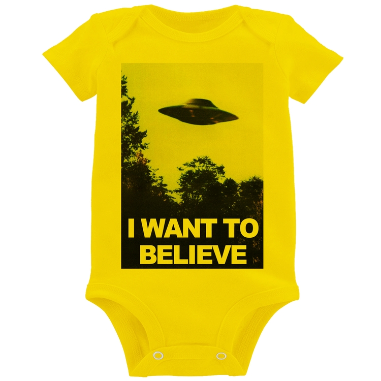 Body Bebê I Want To Believe - Amarelo