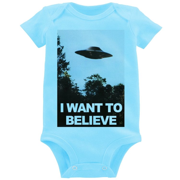 Body Bebê I Want To Believe - Azul Bebê