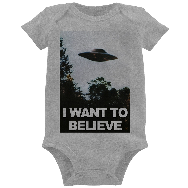 Body Bebê I Want To Believe - Cinza