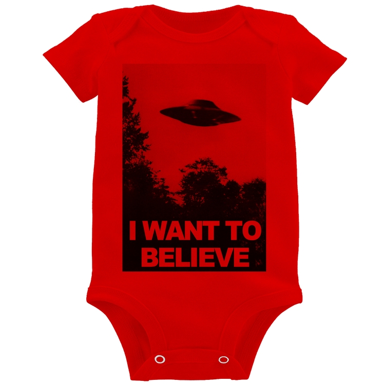 Body Bebê I Want To Believe - Vermelho