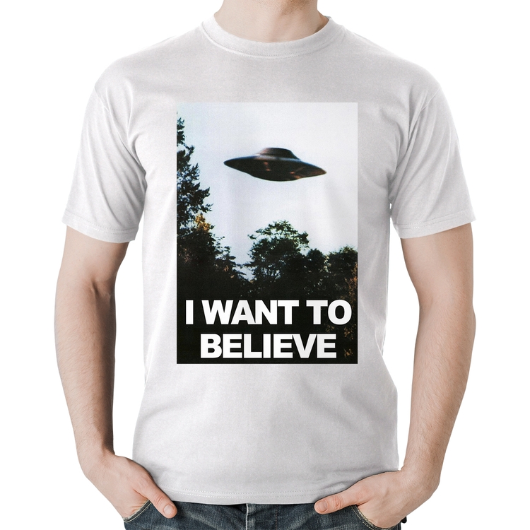 Camiseta Algodão I Want To Believe - Branca