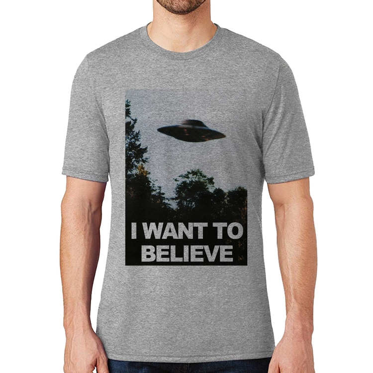 Camiseta I Want To Believe - Cinza
