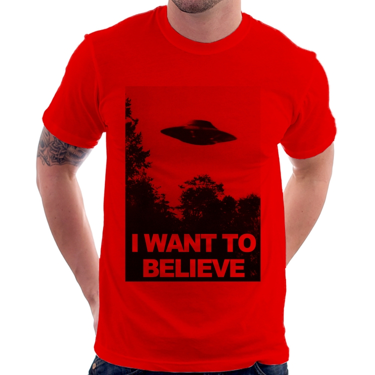 Camiseta I Want To Believe - Vermelha
