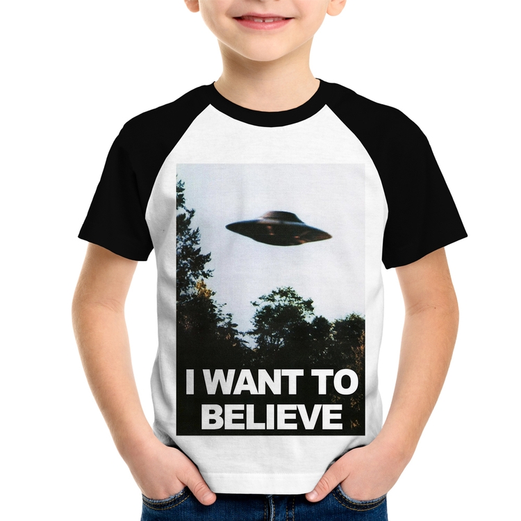 Camiseta Raglan Infantil I Want To Believe