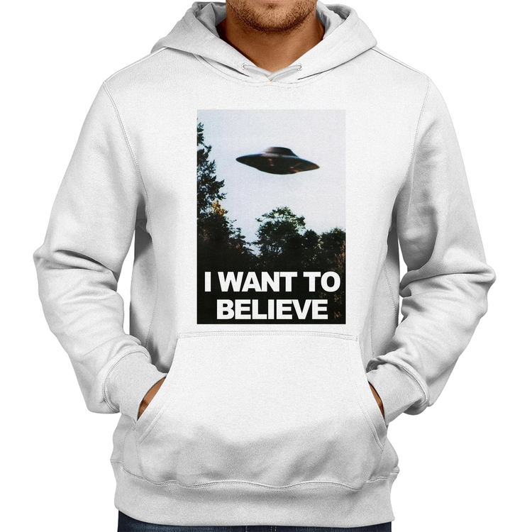 Moletom I Want To Believe - Branco