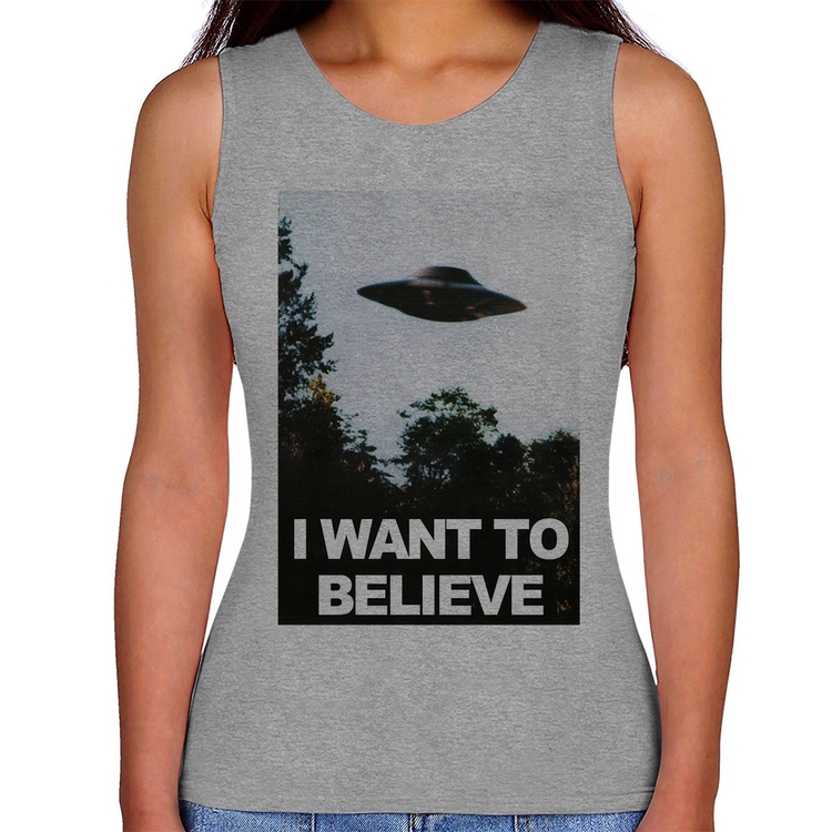 Regata Feminina I Want To Believe - Cinza