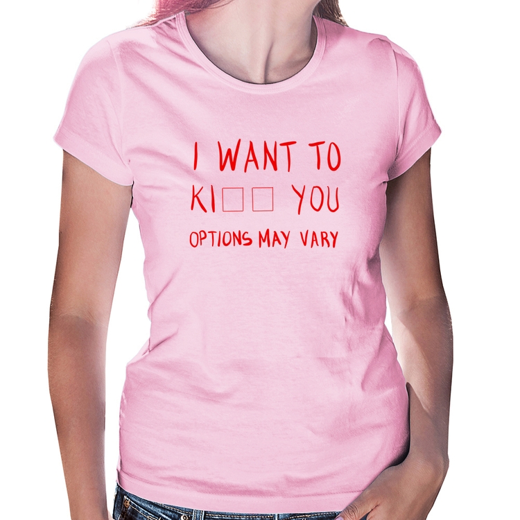 Baby Look I want to kiss you - Rosa Bebê