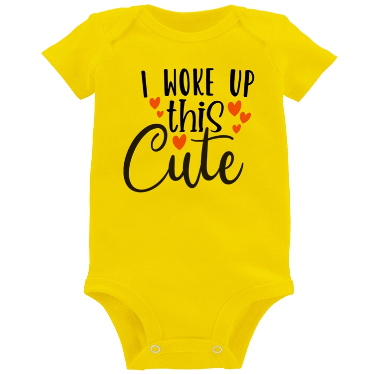 Body Bebê I woke up this cute - Amarelo