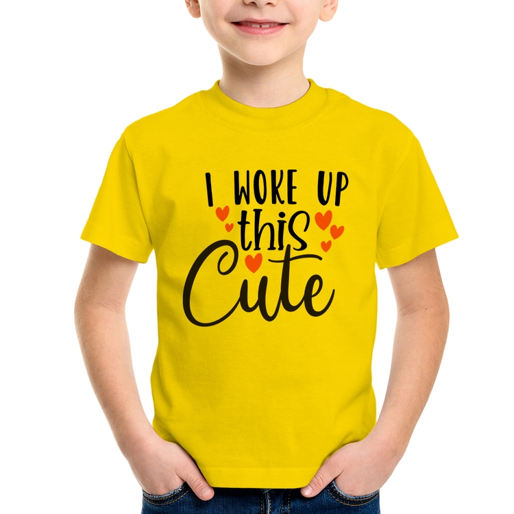 Camiseta Infantil I woke up this cute - Amarela