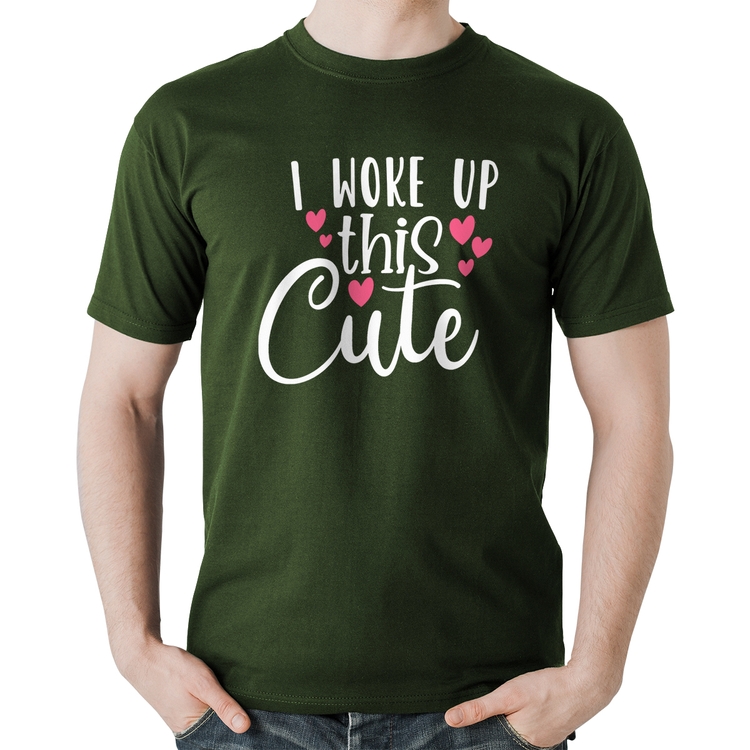 Camiseta Algodão I woke up this cute - Musgo