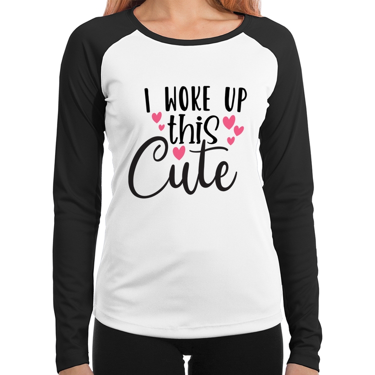 Baby Look Raglan I woke up this cute Manga Longa
