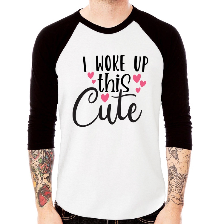 Camiseta Raglan I woke up this cute Manga 3/4