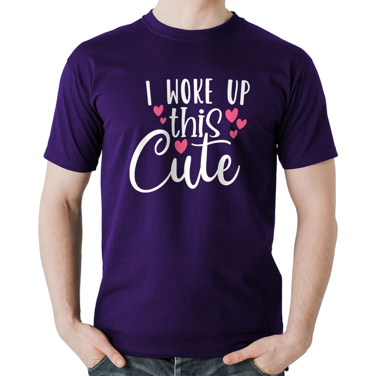 Camiseta Algodão I woke up this cute - Roxa
