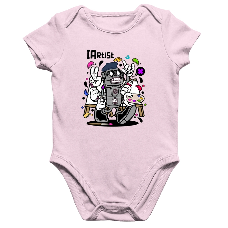 Body Bebê Algodão IArtist - Rosa Bebê