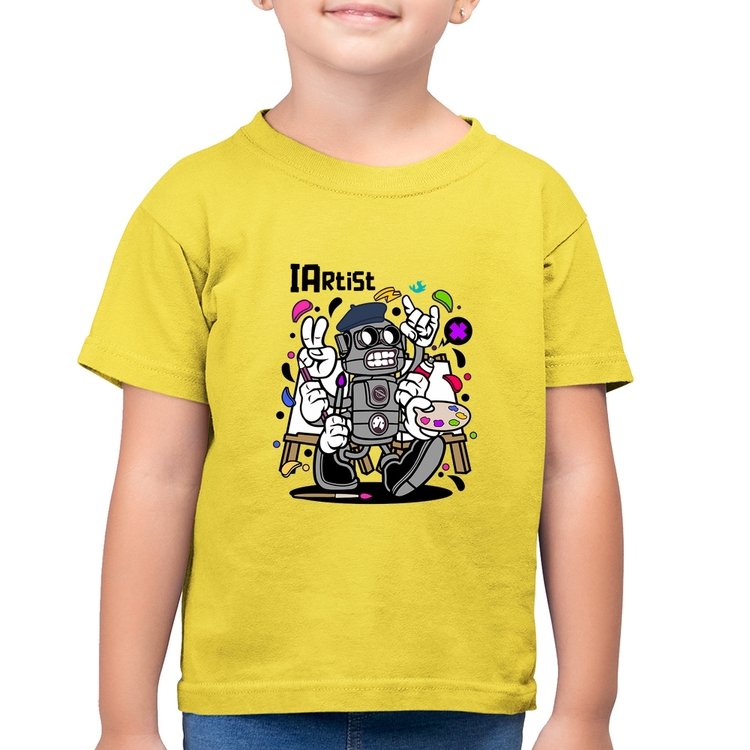 Camiseta Algodão Infantil IArtist - Amarelo Canário