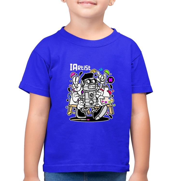 Camiseta Algodão Infantil IArtist - Azul Royal