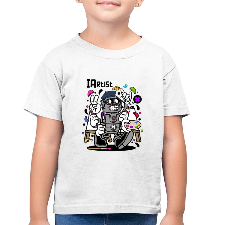 Camiseta Algodão Infantil IArtist - Branca