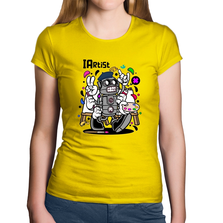 Baby Look Algodão IArtist - Amarela