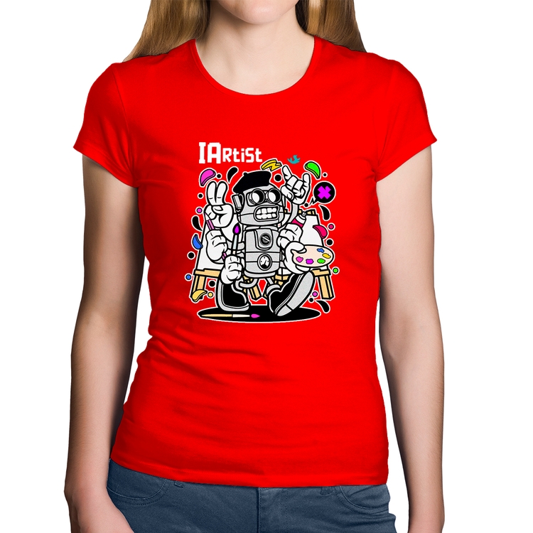 Baby Look Algodão IArtist - Vermelha