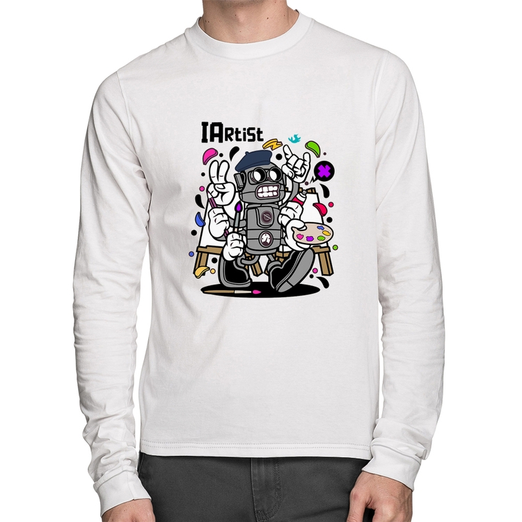 Camiseta Algodão IArtist Manga Longa - Branca