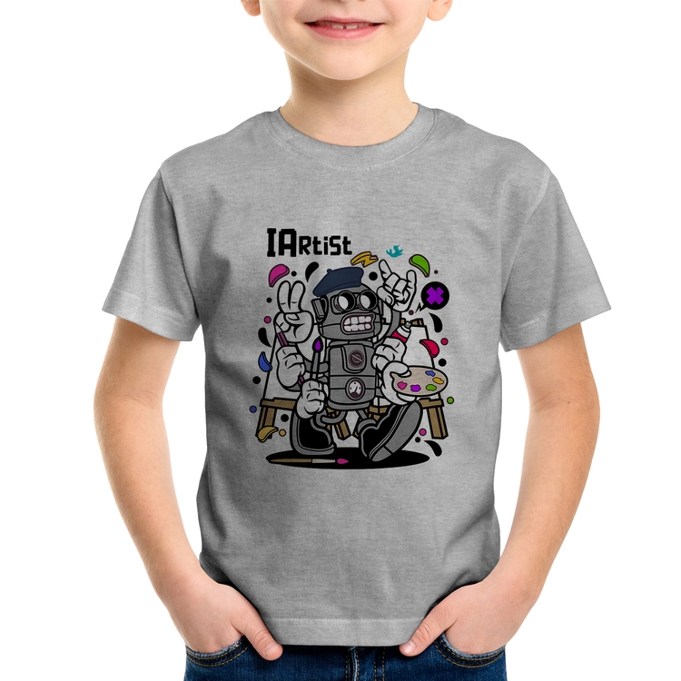 Camiseta Infantil IArtist - Cinza