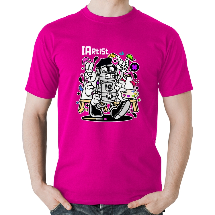 Camiseta Algodão IArtist - Rosa