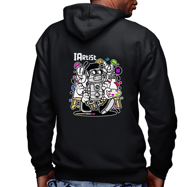 Blusa Moletom IArtist Masculina com Capuz e Zíper