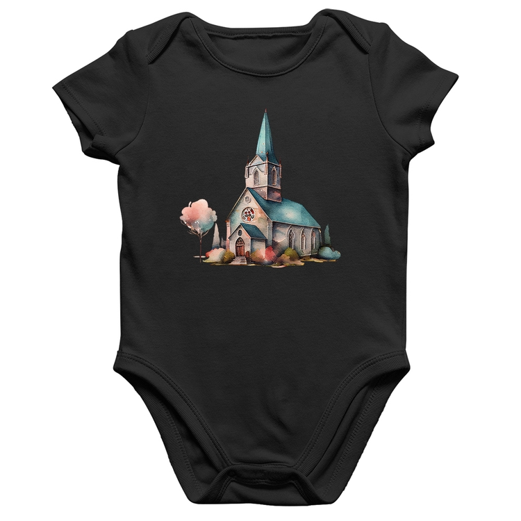 Body Bebê Algodão Igreja Arte