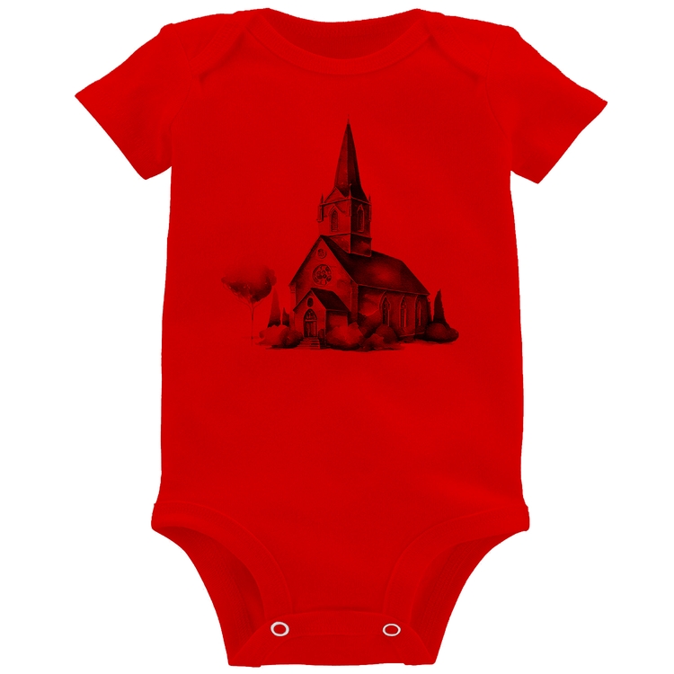 Body Bebê Igreja Arte - Vermelho