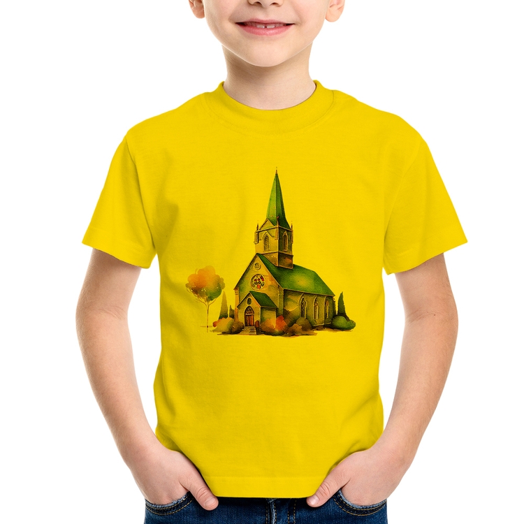 Camiseta Infantil Igreja Arte - Amarela