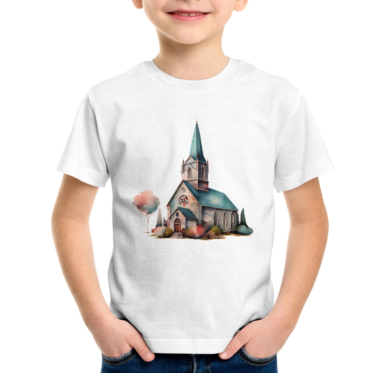 Camiseta Infantil Igreja Arte
