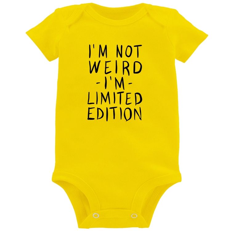 Body Bebê Im not weird Im limited edition - Amarelo