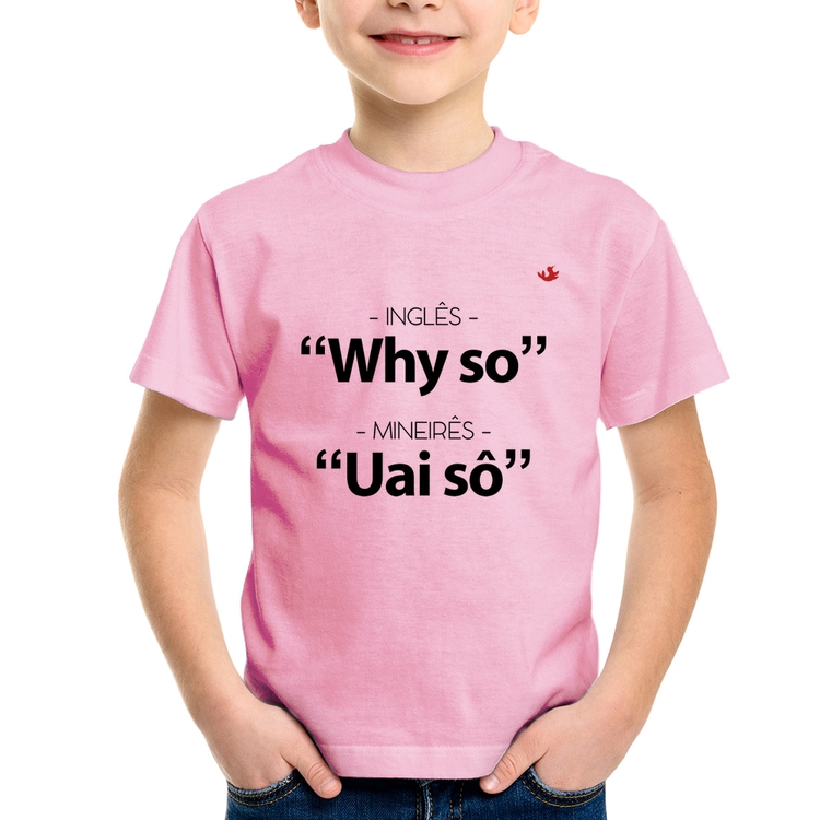 Camiseta Infantil Inglês x Mineirês - Rosa Bebê