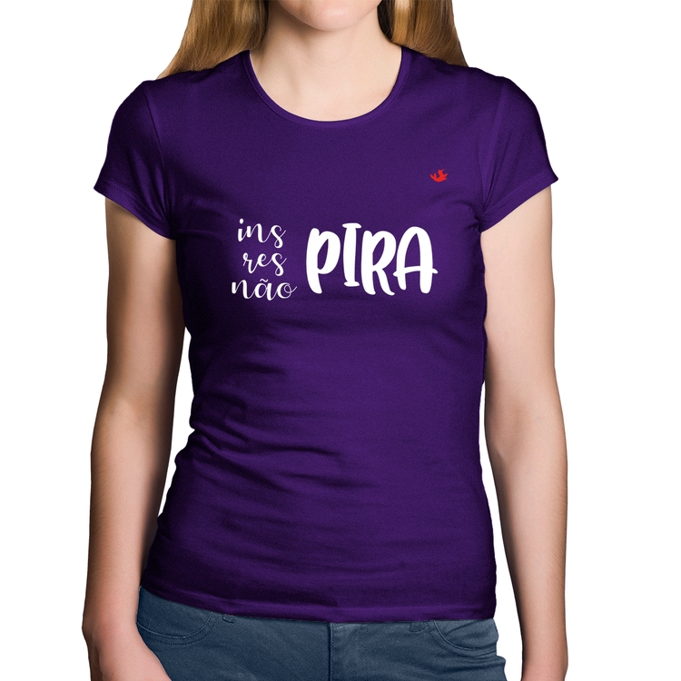 Baby Look Algodão Inspira, respira, não pira - Roxa