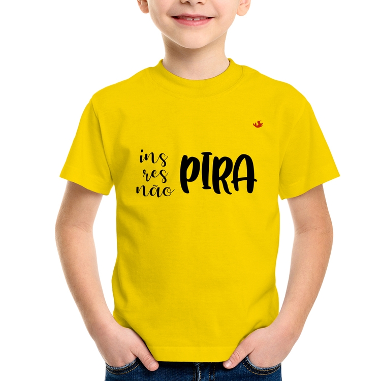 Camiseta Infantil Inspira, respira, não pira - Amarela