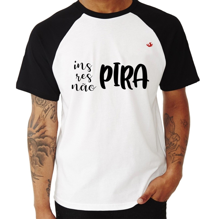 Camiseta Raglan Inspira, respira, não pira