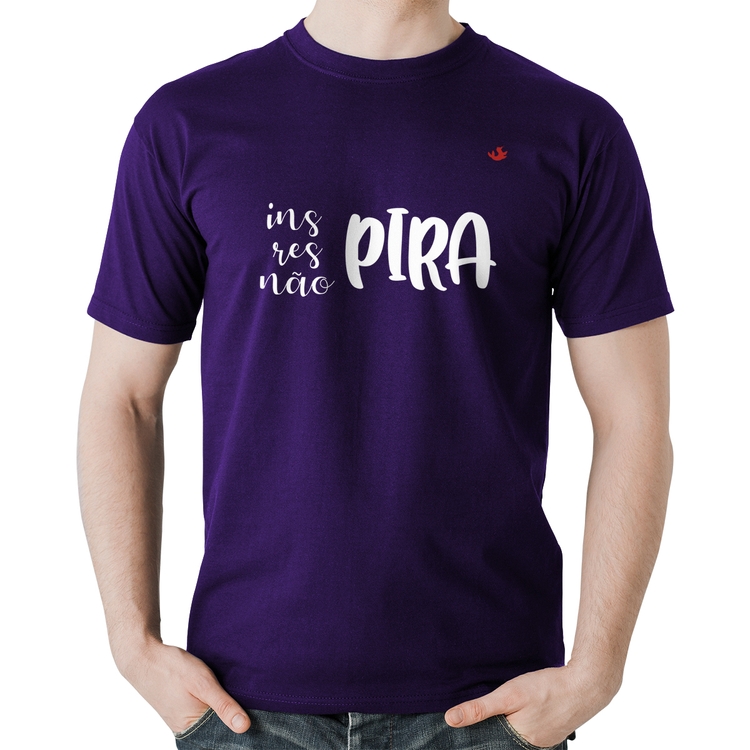 Camiseta Algodão Inspira, respira, não pira - Roxa