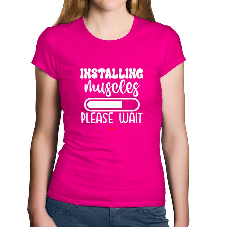 Baby Look Algodão Installing Muscles - Rosa