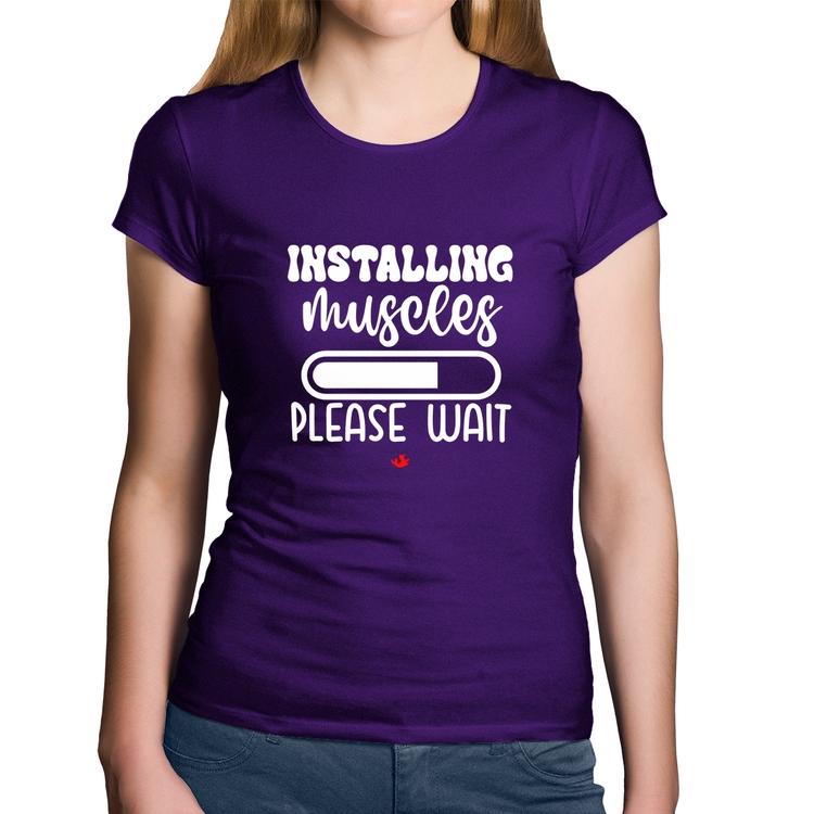 Baby Look Algodão Installing Muscles - Roxa