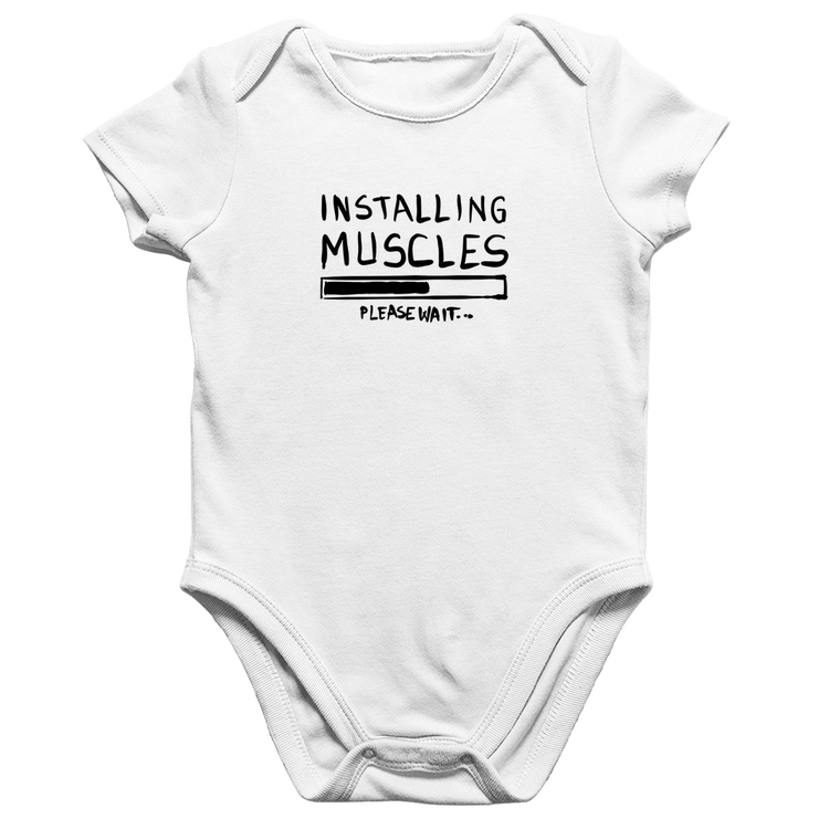 Body Bebê Algodão Installing Muscles - Branco