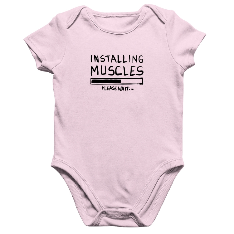 Body Bebê Algodão Installing Muscles - Rosa Bebê