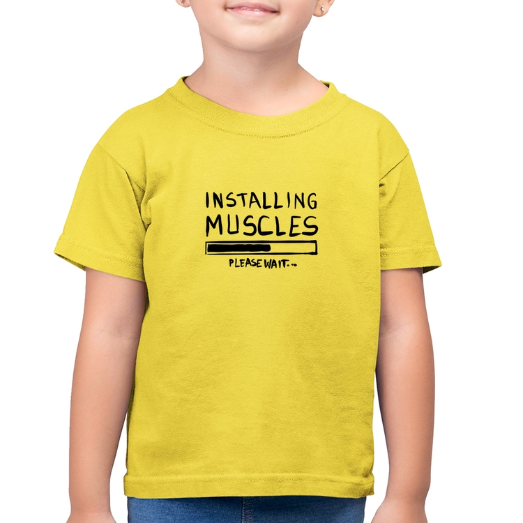 Camiseta Algodão Infantil Installing Muscles - Amarelo Canário
