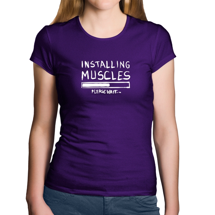 Baby Look Algodão Installing Muscles - Roxa